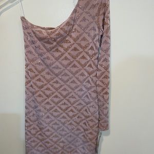 Tight Gold one shoulder dress